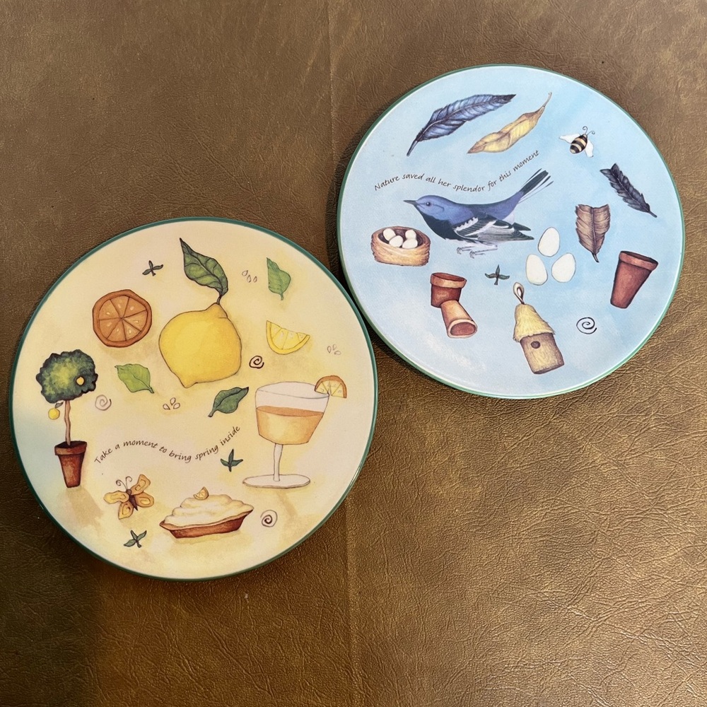 Russ Yellow and Blue Springtime Plates